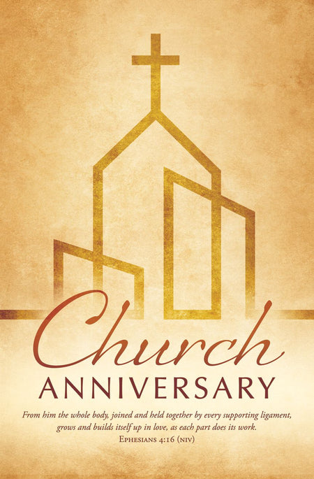 Church Anniversary—Ephesians 4:16 (NIV)—Pkg 100—Standard Bulletin by Anchor Christian Distributors