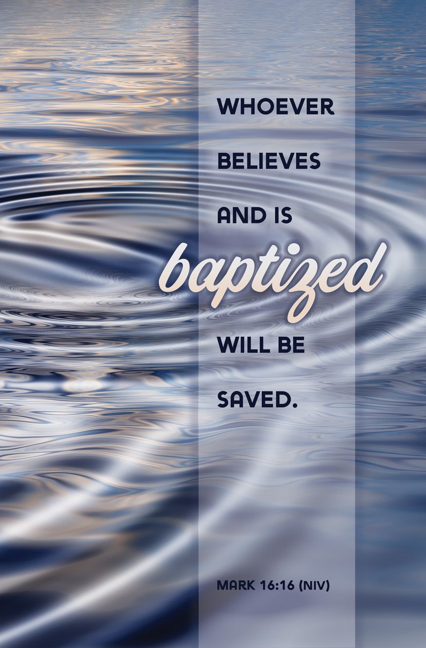 Baptism—Mark 16:16 (NIV)—Pkg 100—Standard Bulletin by Anchor Christian Distributors