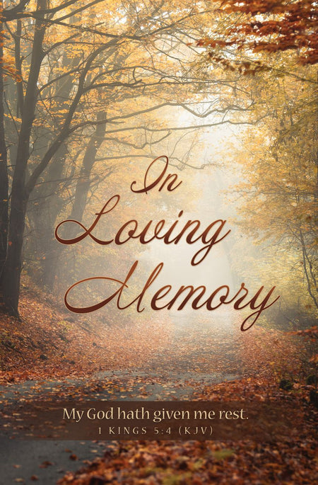 Funeral—In Loving Memory; 1 Kings 5:4 (KJV)—Pkg 100—Standard Bulletin by Anchor Christian Distributors