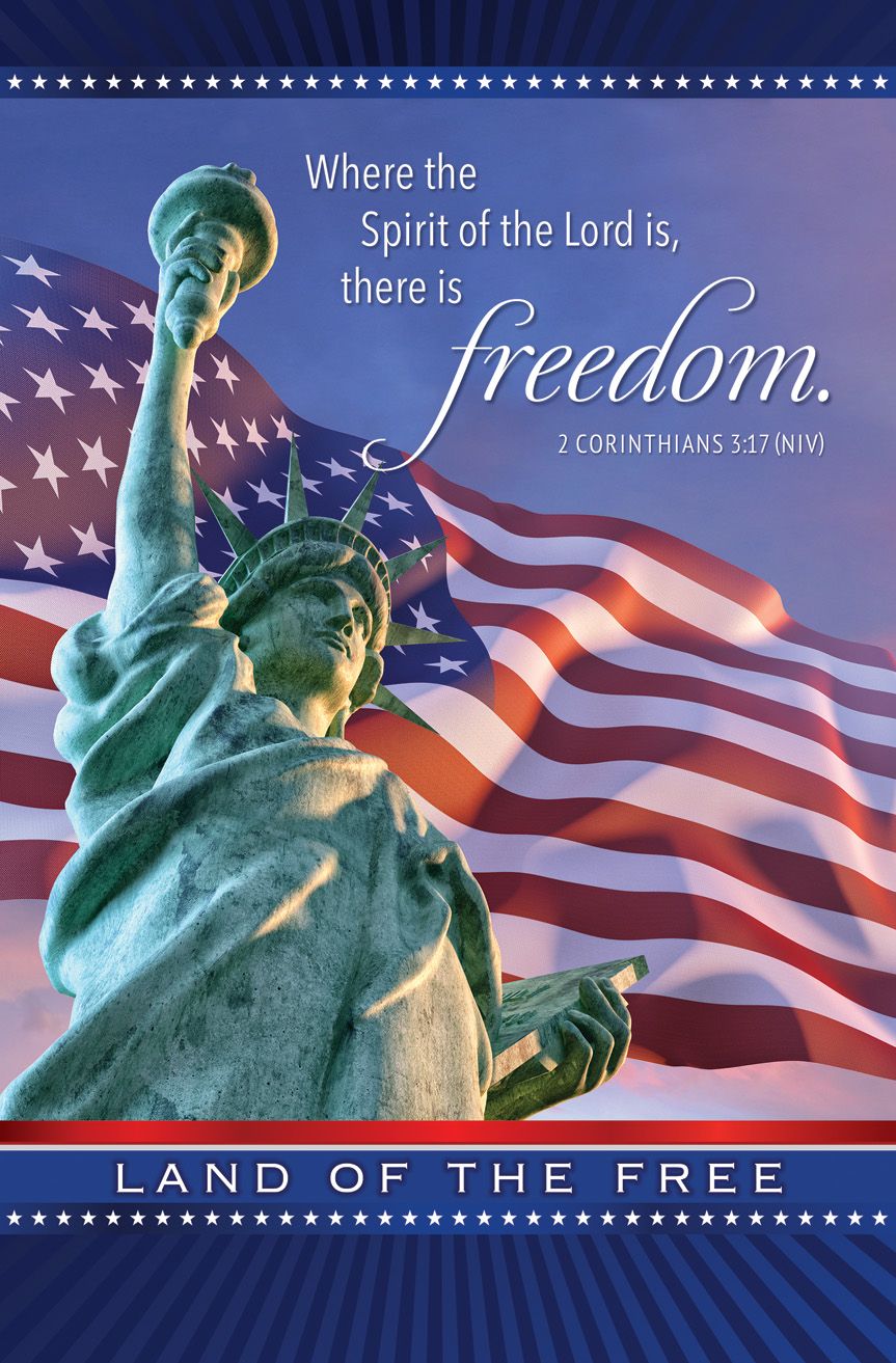 Patriotic—Land of the Free; 2 Corinthians 3:17 (NIV)—Pkg 100—Standard Bulletin by Anchor Christian Distributors